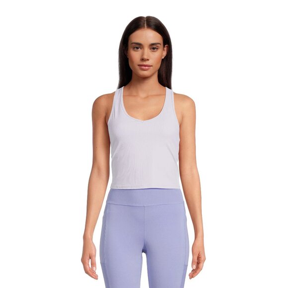 Avia Activewear Women's V-Neck Rib Bra, Lavender, XL - NWT - Picture 1 of 3